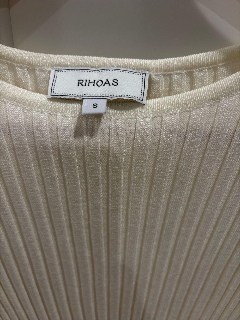 RIHOAS Cream Ribbed Mini Dress - Picture 2 of 4